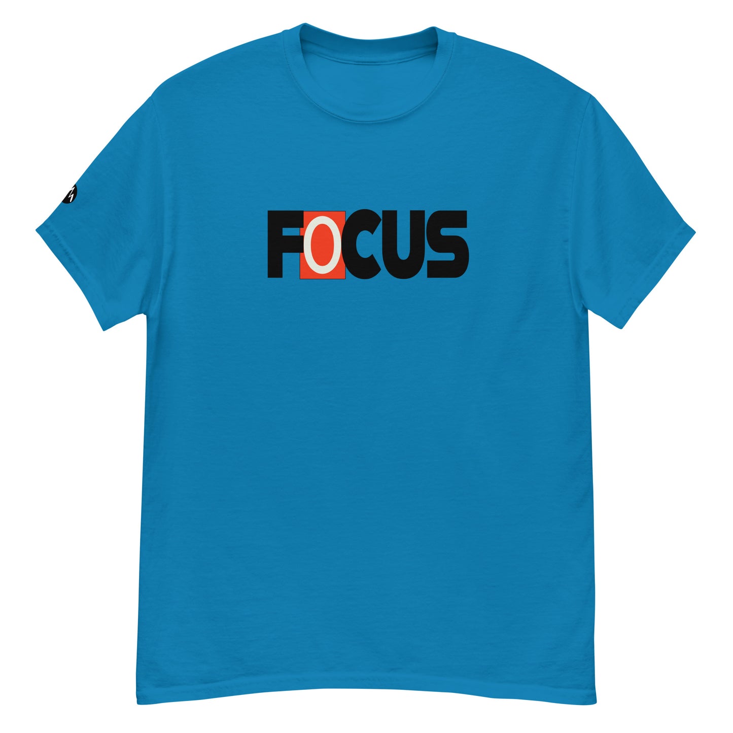 TrapCrackshots FOCUS T-shirt Sapphire– clay shooting shirt for men and women. Encourages shooters to maintain focus after a miss and stay ready for the next target.
