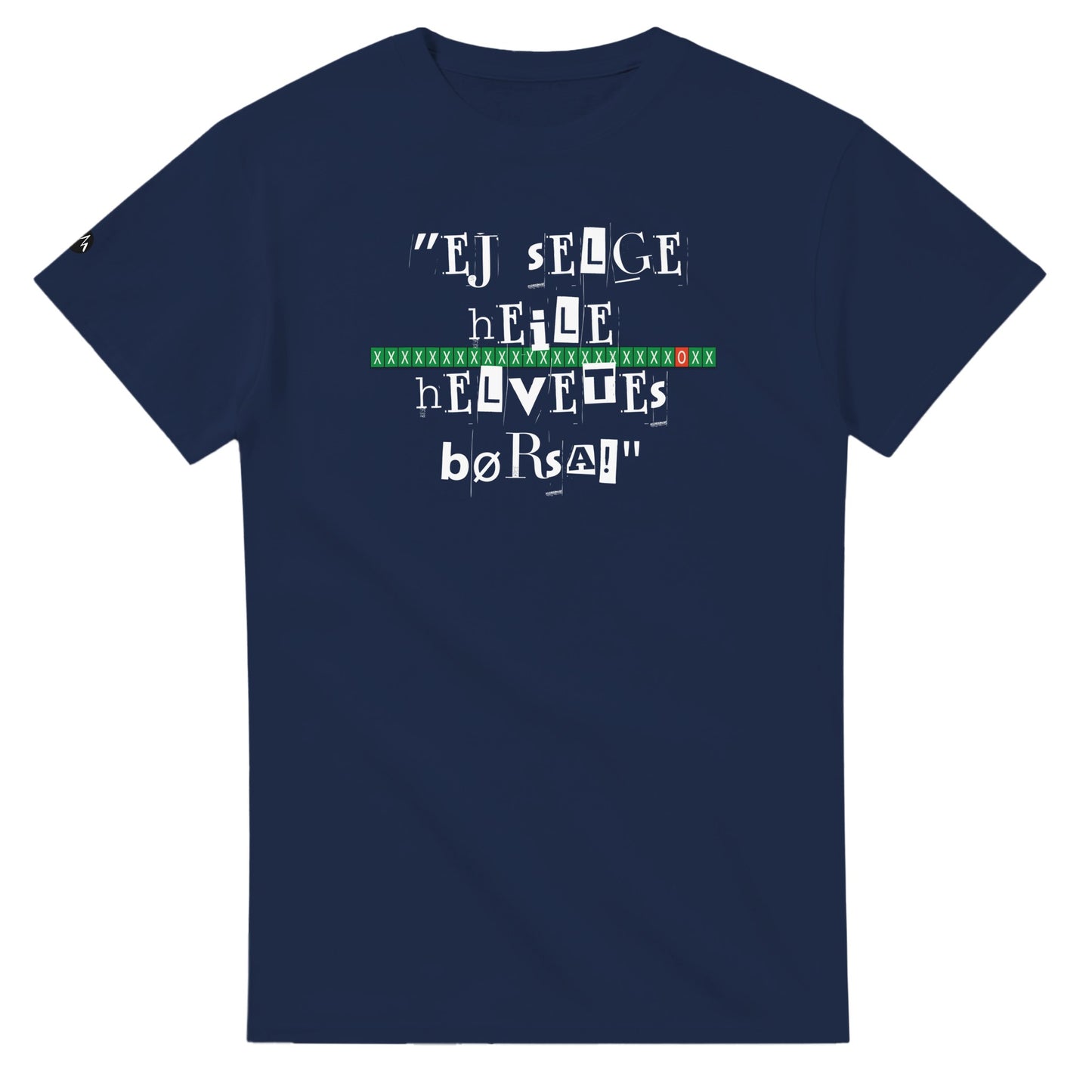 TrapCrackshots Heile Jævla Børsa T navy-shirt – clay shooting shirt for men and women. Captures the frustration and humor of missing 25/25 and the passion behind every shot.