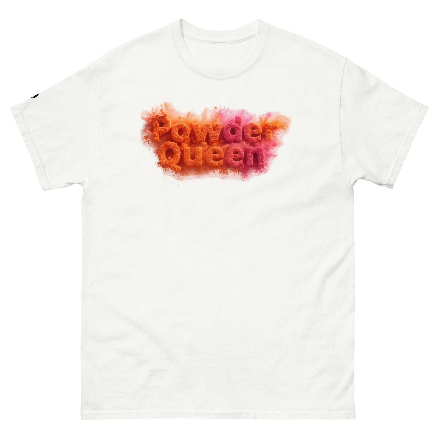TrapCrackshots Powder Queen T-shirt – clay shooting shirt for women. Represents powerful shots, precision, and breaking clays into powder with confidence.
