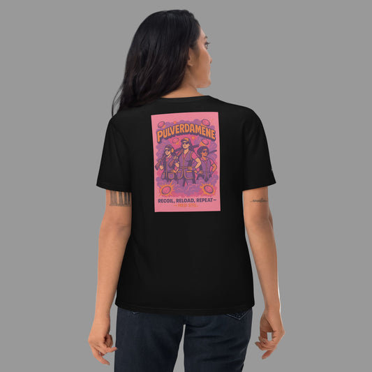 Pulverdamene The Original Unisex black tee - For Girls Who Shoot