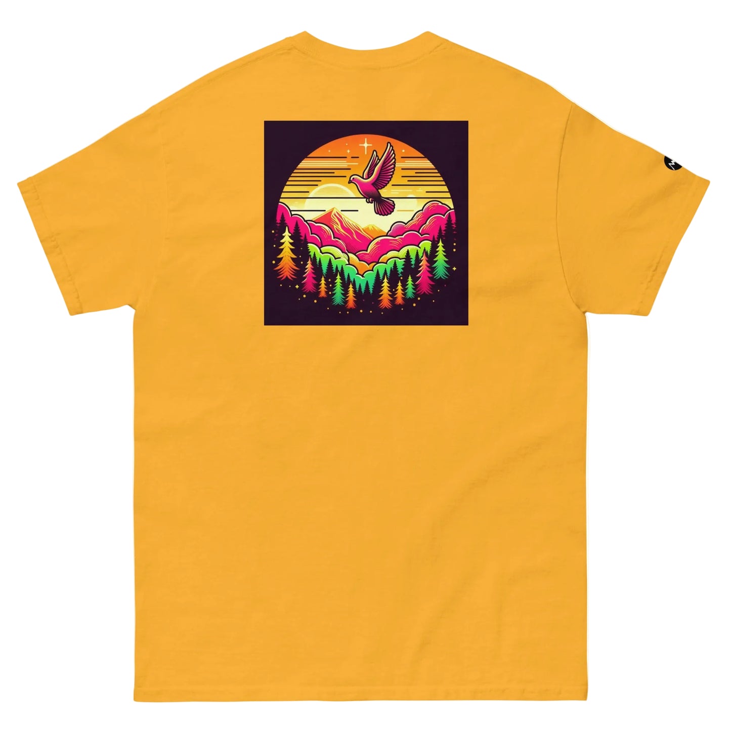 TrapCrackshots Sunset T-shirt – clay shooting shirt for men and women. Inspired by evening shooting sessions, focus, and calm conditions on the range.