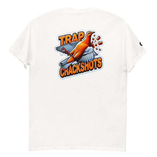 TrapCrackshots Bullseye T-shirt – clay shooting shirt for men and women. Symbolizes precision, control, and the perfect shot mindset.